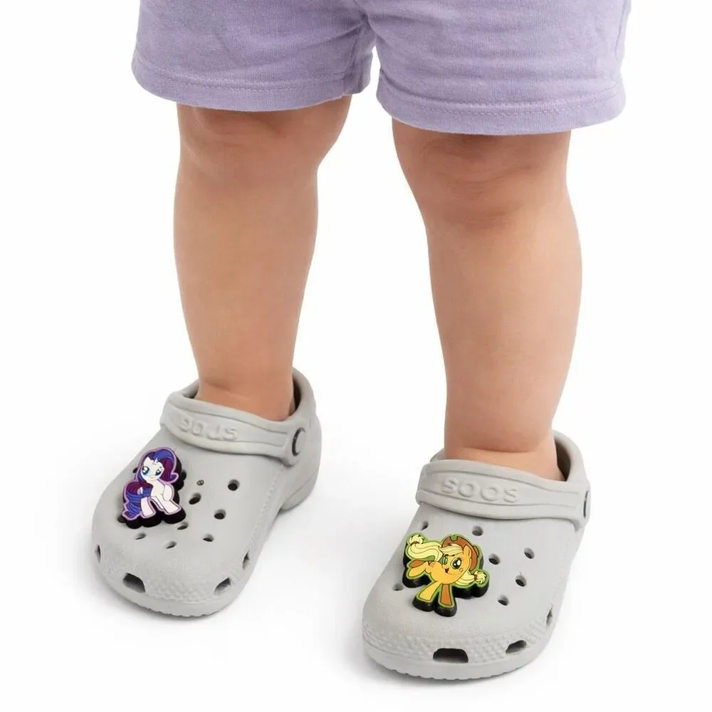 Crocs Toddler Classic Clog Gray C5 Slip On Sandals My Little Pony Jibbitz
